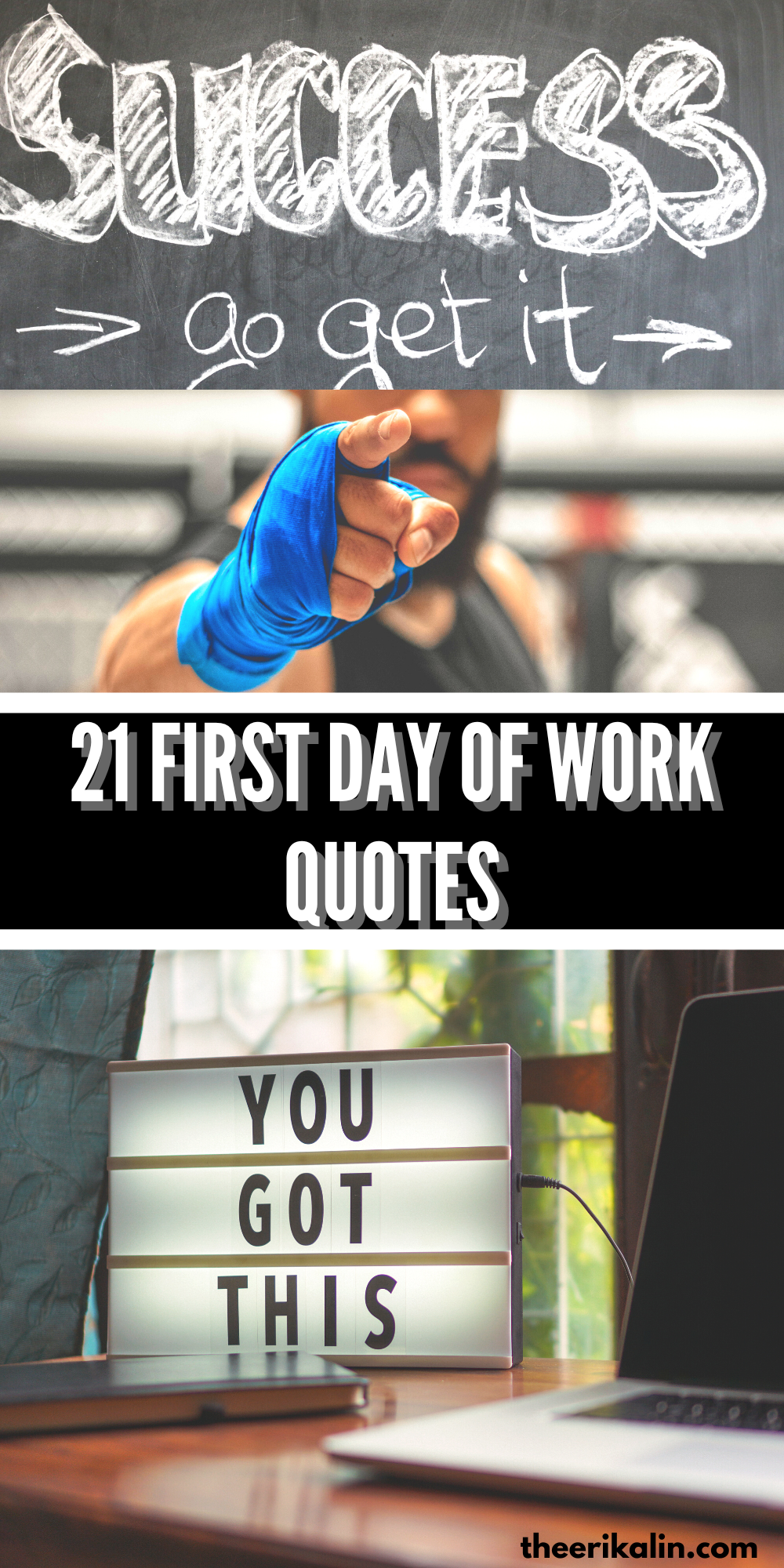 Good Luck on Your First Day of Work | 21 Inspiring Quotes - The Erika Lin