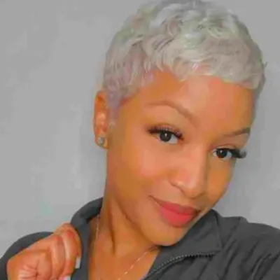 Short black hairstyles with blonde hair