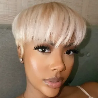 Short black hairstyles with blonde hair