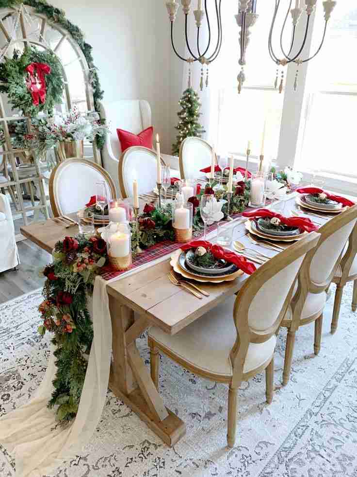 Table setting Christmas decor 2023