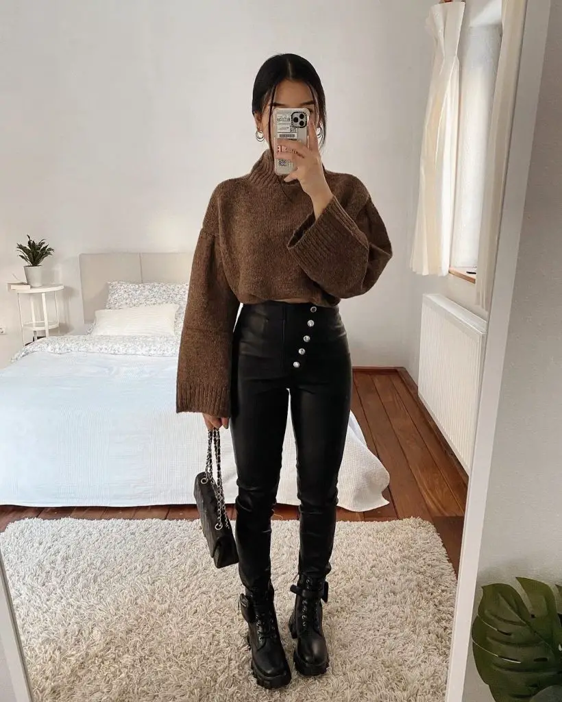 Leather Pants Outfit Inspo