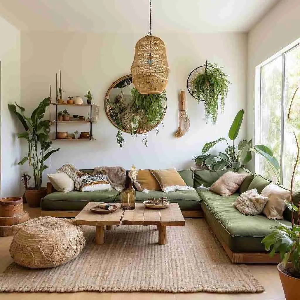 example of minimalist boho decor for living room 