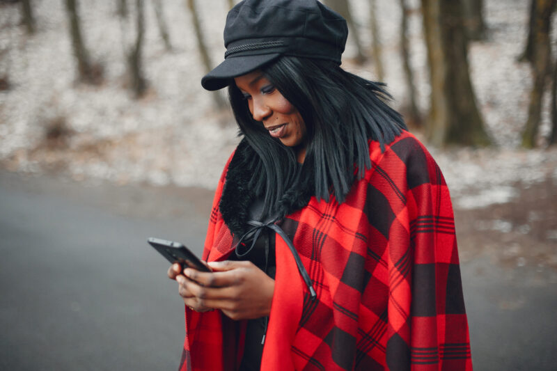 lady in plaid outfit idea