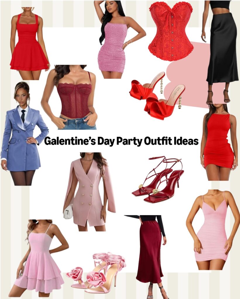 Galentine’s Day Party Outfit Ideas With Heels 
