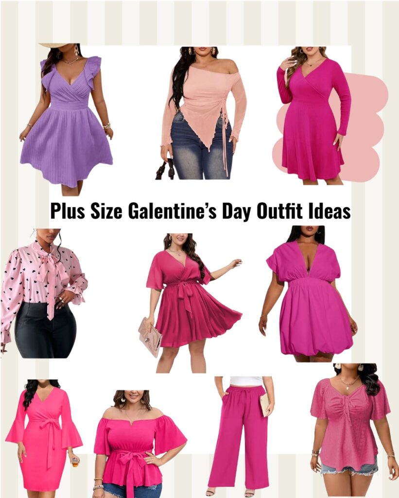 Plus size Galentine's outfit ideas for women 