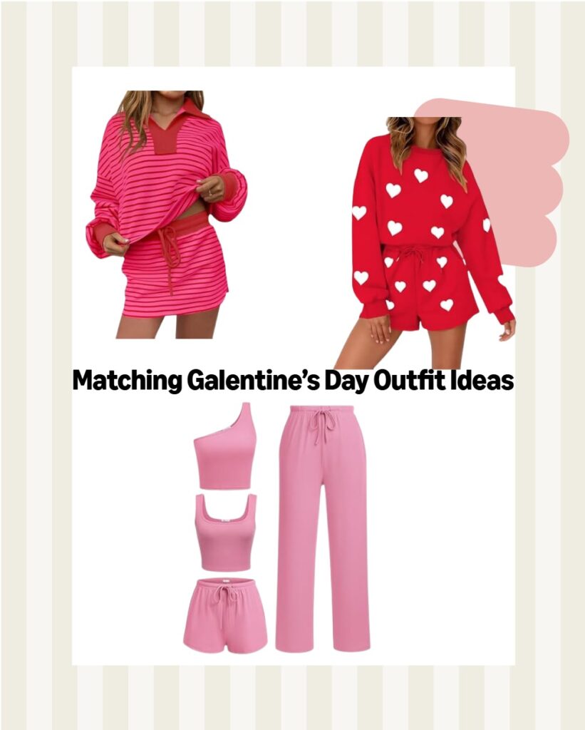 cute matching outfit ideas for Galentine's Day 