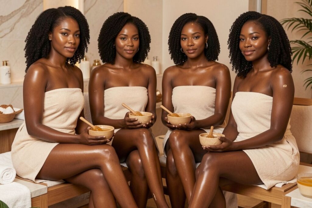 4 beautiful black women demonstrate how to Even Out Body Skin Tone Naturally